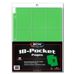 BCW 18-Pocket Pages - 10 Pack Green