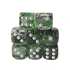 Set of 8d6 Dice - Diffusion Dark Forest w/ White