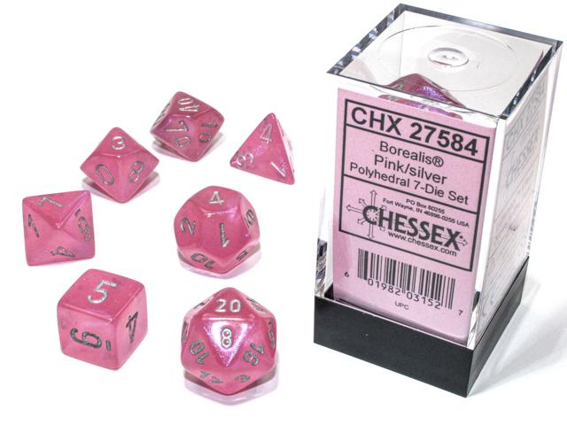CHX27584 - Luminary Pink/silver Polyhedral 7-Die Set