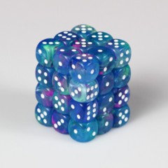 CHX27946 - Waterlily /white 12mm d6 36 Dice Block