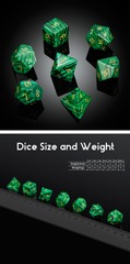 DAD807 Gemstone Dice Set (7pcs) [Malachite (Synthetic)]