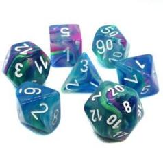 CHX27546 - Waterlily /white polyhedral 7 Dice Set