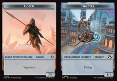 Golem (0015) // Thopter (0009) Double-Sided Token