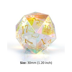 DAD359 - Jumbo D20 Dice [Rainbow K9 Glass]