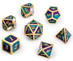 DAD521 - Metal & Enamel Dice Set (7pcs) [Jester]