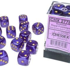 CHX27787 - Luminary Royal Purple/Gold 16mm d6 Dice Block (12 Dice)