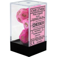 CHX27454 - Vortex Pink/Gold  Polyhedral 7 Dice Set