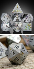 DAD701 Metal & Enamel Dice Set (7pcs) (Sakura) [Metallic Rainbow]