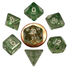 Mini Polyhedral Dice Set - Ethereal Green
