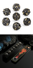 DAD686 Hollow Orb Dice Set (7pcs) (Dragon) [Black & Gold]
