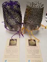 Kittensoft Chainmail Large Dice Bag With String (SR/LC-AC) Purple Spiral or Pink Spots