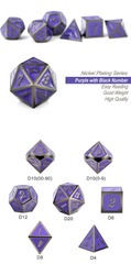 DAD557 Metal & Enamel Dice Set (7pcs) [Grape & Gunmetal]