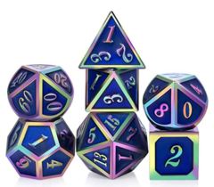 DAD526 - Metal & Enamel Dice Set (7pcs) [Aquamarine Irides]
