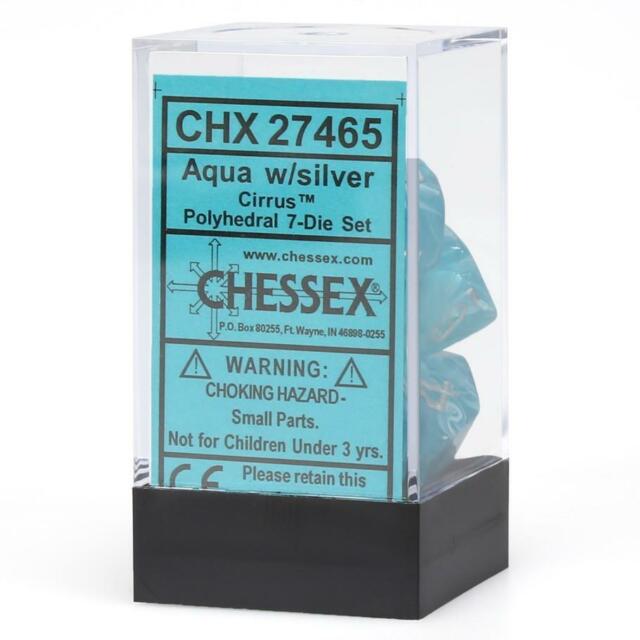 CHX27465 - Cirrus Aqua / Silver 7 Dice Set