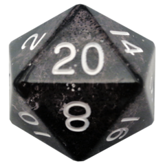 Ethereal Black 35mm Mega Acrylic d20 Dice