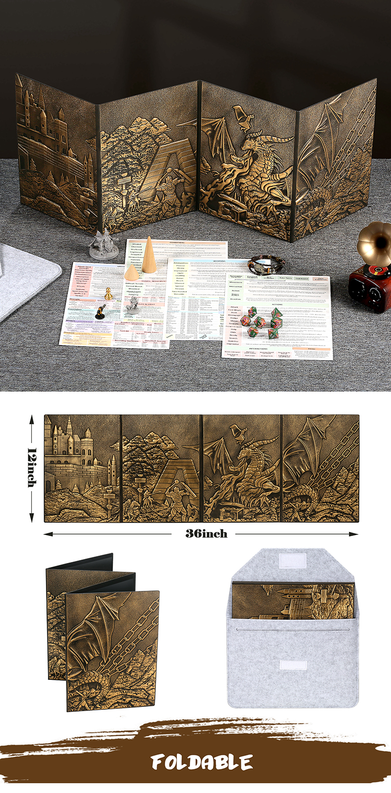 DAD224 Dungeon Masters Screen (Bronze