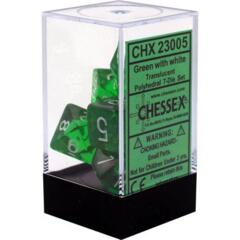 CHX23075 - Translucent Green/white 7-Die Poly Set