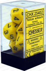 CHX25402 - Opaque Yellow W/ Black 7 Dice Set
