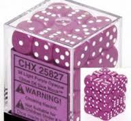 CHX25827 - Opaque Light Purple W/ White 12mm d6 36 Dice Block