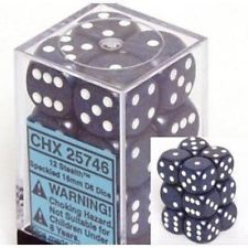 CHX25746 - Dice d6 Set: Stealth - 16mm (12) Block of Dice