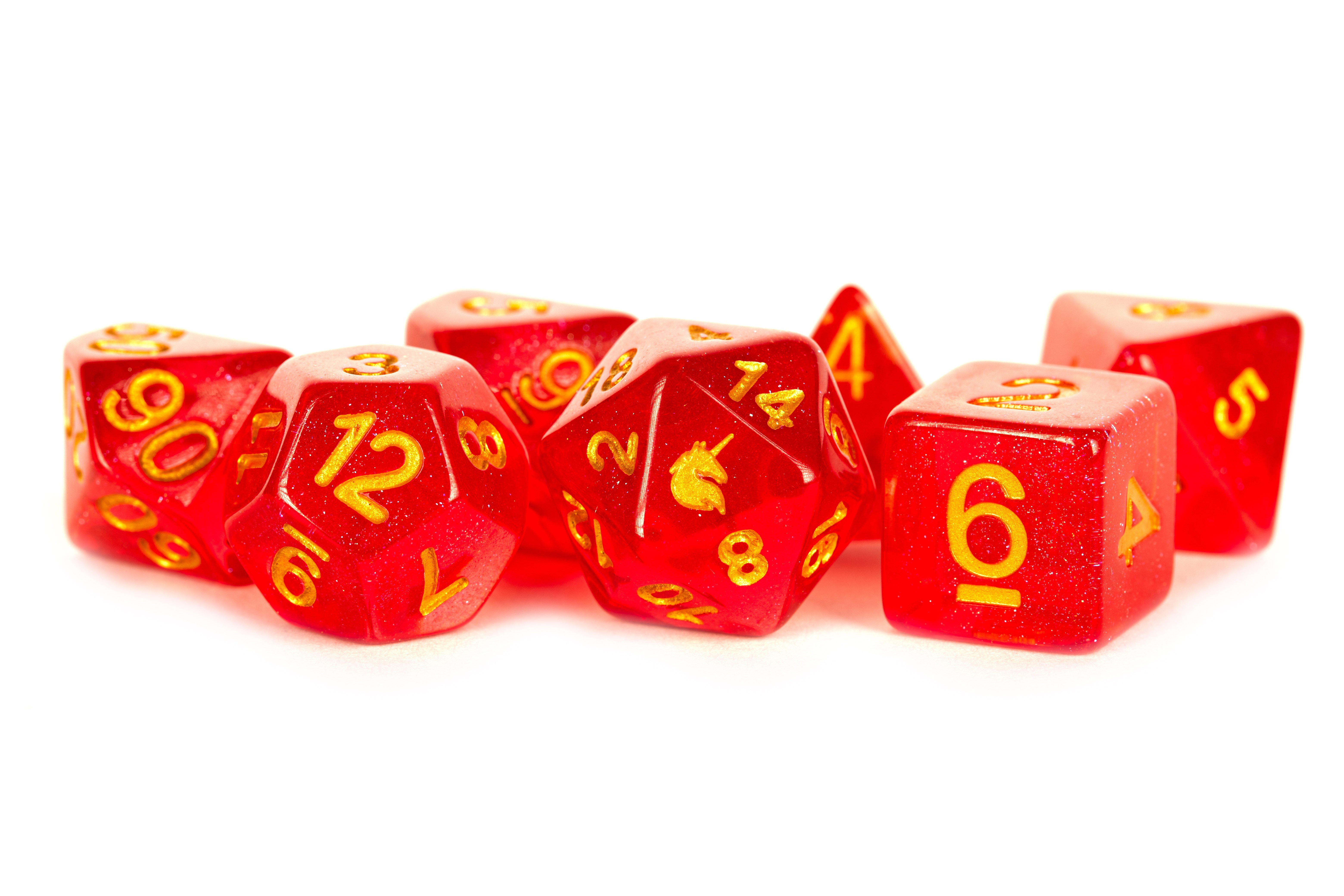 Red 16mm Poly Dice Set