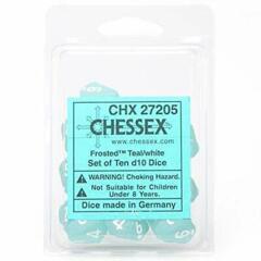 CHX27205 - Teal w/White d10 Set of Ten