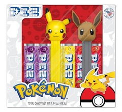Pokemon PEZ Dispenser Set: Pikachu And Eevee Pez Candy Dispensers With 6 EXTRA Pez Candy Refills