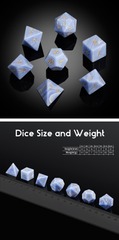 DAD808 Gemstone Dice Set (7pcs) [Blue Lace Agate (Synthetic)]