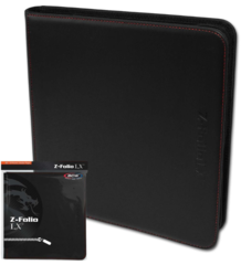 BCW Z-Folio LX - Black with Red Stitch - 12 Pocket