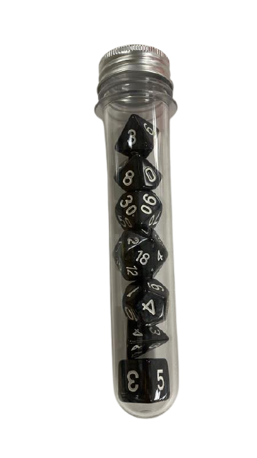 DAD029 - Resin Dice Set (7pcs) - Pearlescent Black