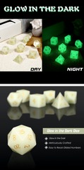 DAD818 Gemstone Dice Set (7pcs) [Green Glowstone (Synthetic)]