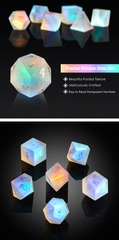 DAD842 Glass Dice Set (7pcs) [Frosted Rainbow K9 Glass]