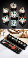DAD650 Sharp Edge Dice Set (7pcs) [Green Eyeball]