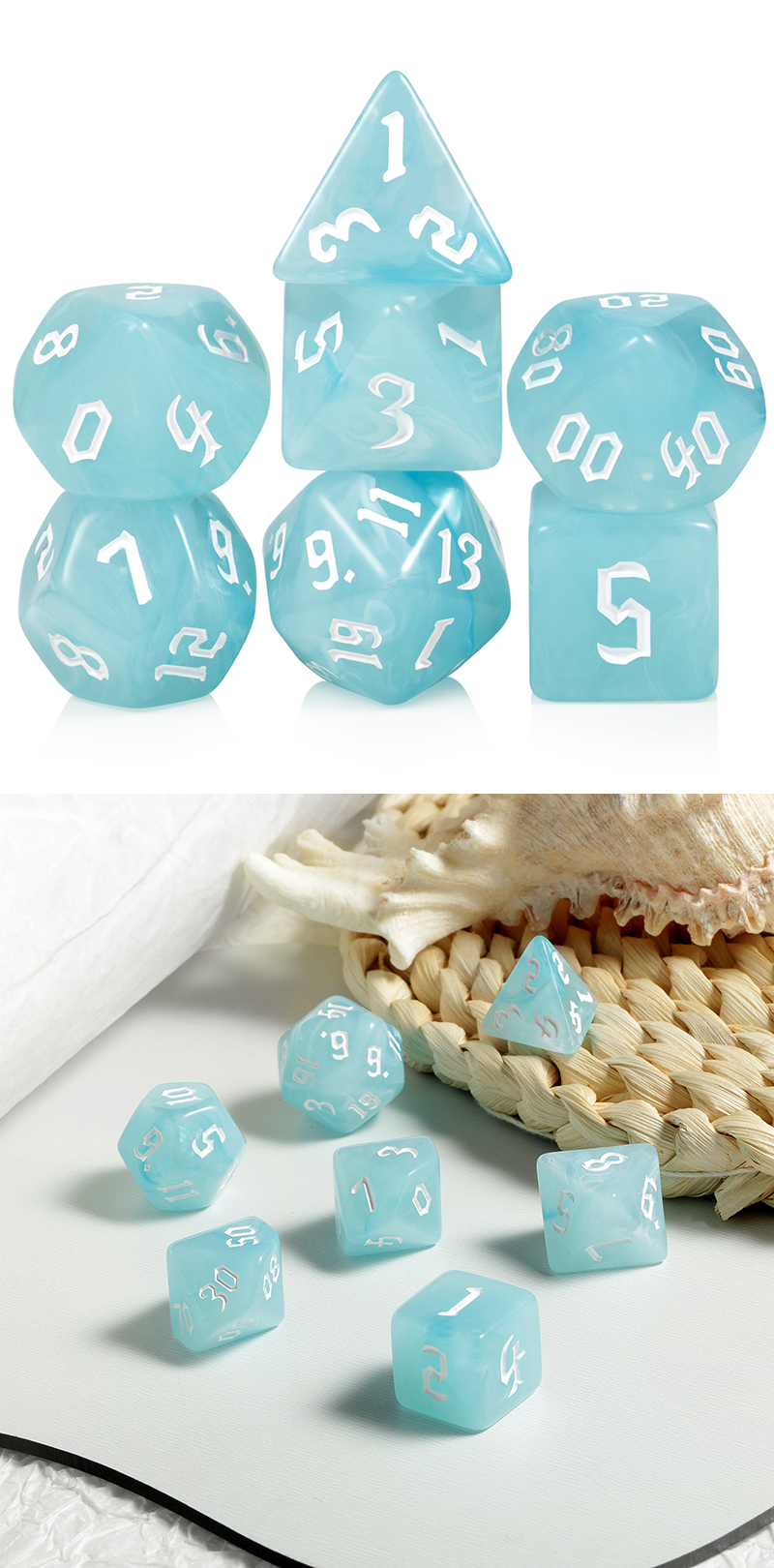 Acrylic Dice Set (7pcs) [Glacier]