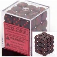 CHX25818 - Opaque Black W/ Red 12mm d6 36 Dice Block