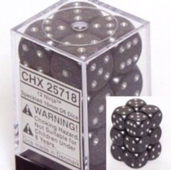 CHX25718 - Dice d6 Set: Ninja - 16mm (12) Block of Dice