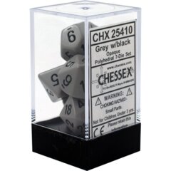 CHX25410 - Opaque Grey W/ Black 7 Dice Set