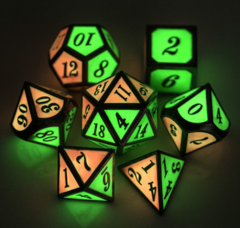 DAD540  Metal & Enamel Dice Set (7pcs) [Watermelon Glow]