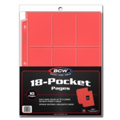 BCW 18-Pocket Pages - 10 Pack Red