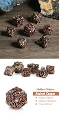 DAD683 Hollow Dice Set (7pcs) (Kraken) [Copper & Red]