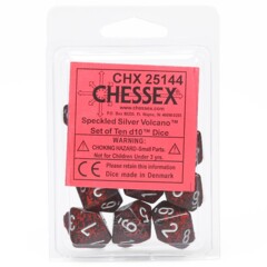 CHX25144 - Speckled Silver Volcano set of Ten d10 Dice