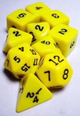 Koplow - Polyhedral - Yellow and Black 10 Dice Set in Tube