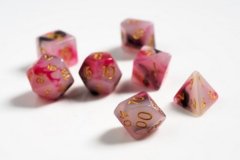 SIRIUS - Pink, Black & Red Marble 7 DIE SET