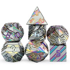 DAD667 - Stripe Dice Set (7pcs) [Metallic Rainbow]