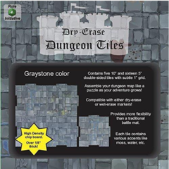 Dry Erase Dungeon Tiles, Graystone - Pack of 5 10