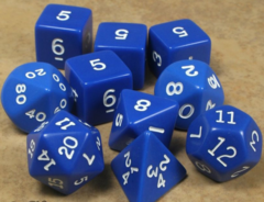 Koplow - Polyhedral - Blue and White 10 Dice Set in Tube