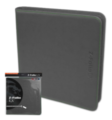 BCW Z-Folio LX - Gray with Green Stitch-12 Pocket