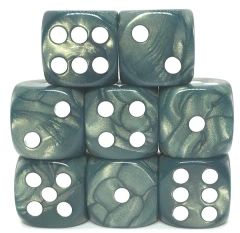 Set of 8d6 Dice - Sea Dragon Shimmer w/ White