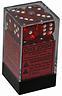 CHX23604 - Dice d6 Set: Red with White Translucent - 16mm Six Sided Die (12) Block of Dice