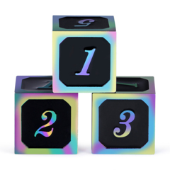 DAD577 Metal & Enamel Dice Set (Black Iridescence)